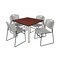 Kee/Zeng Square Cherry Table/4 Gray Chairs, Square, 36", 36" W, 29" H, Cherry TB3636CHBPCM44GY - alternate 1